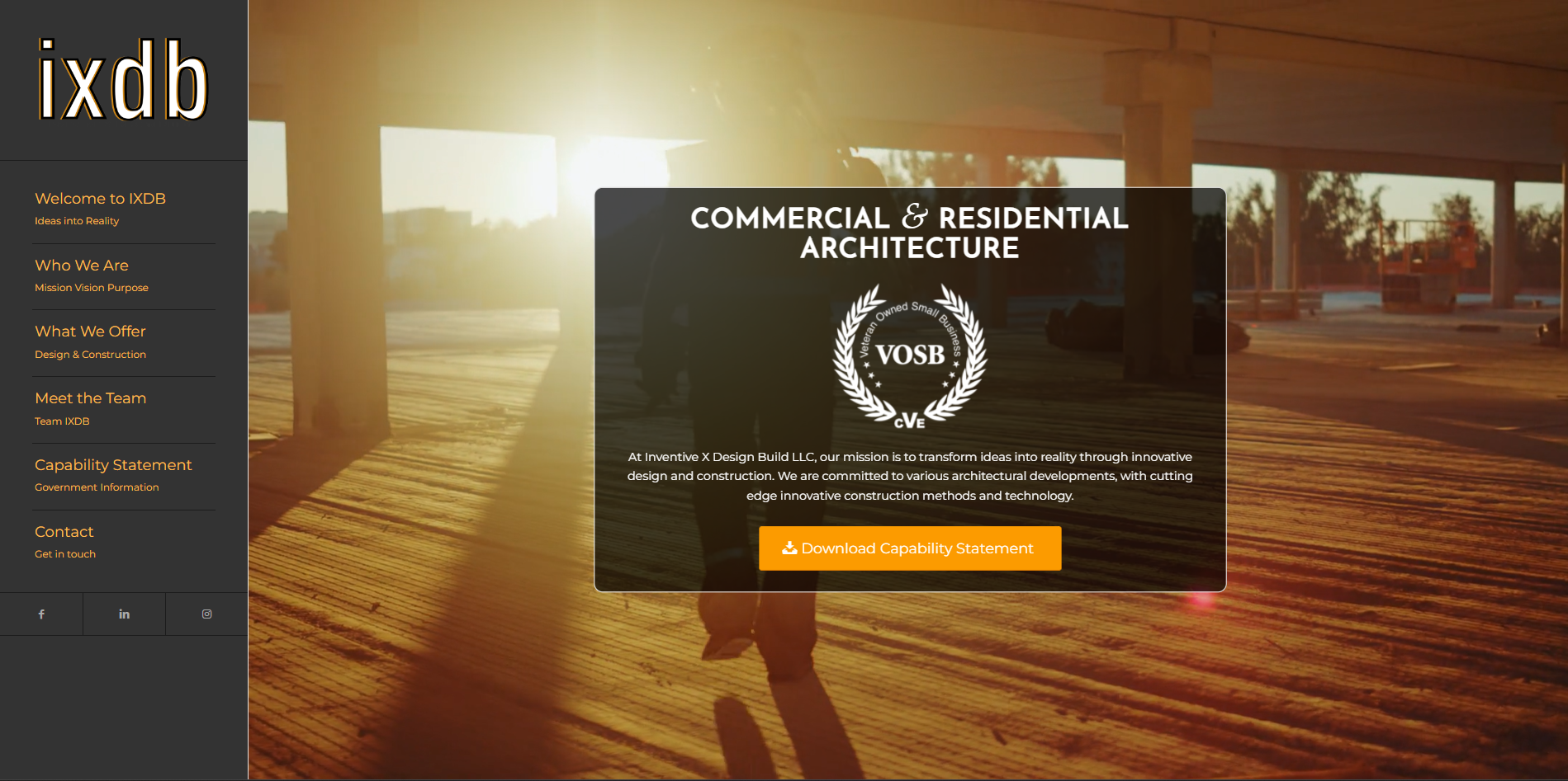 IXDB Landing Page Design